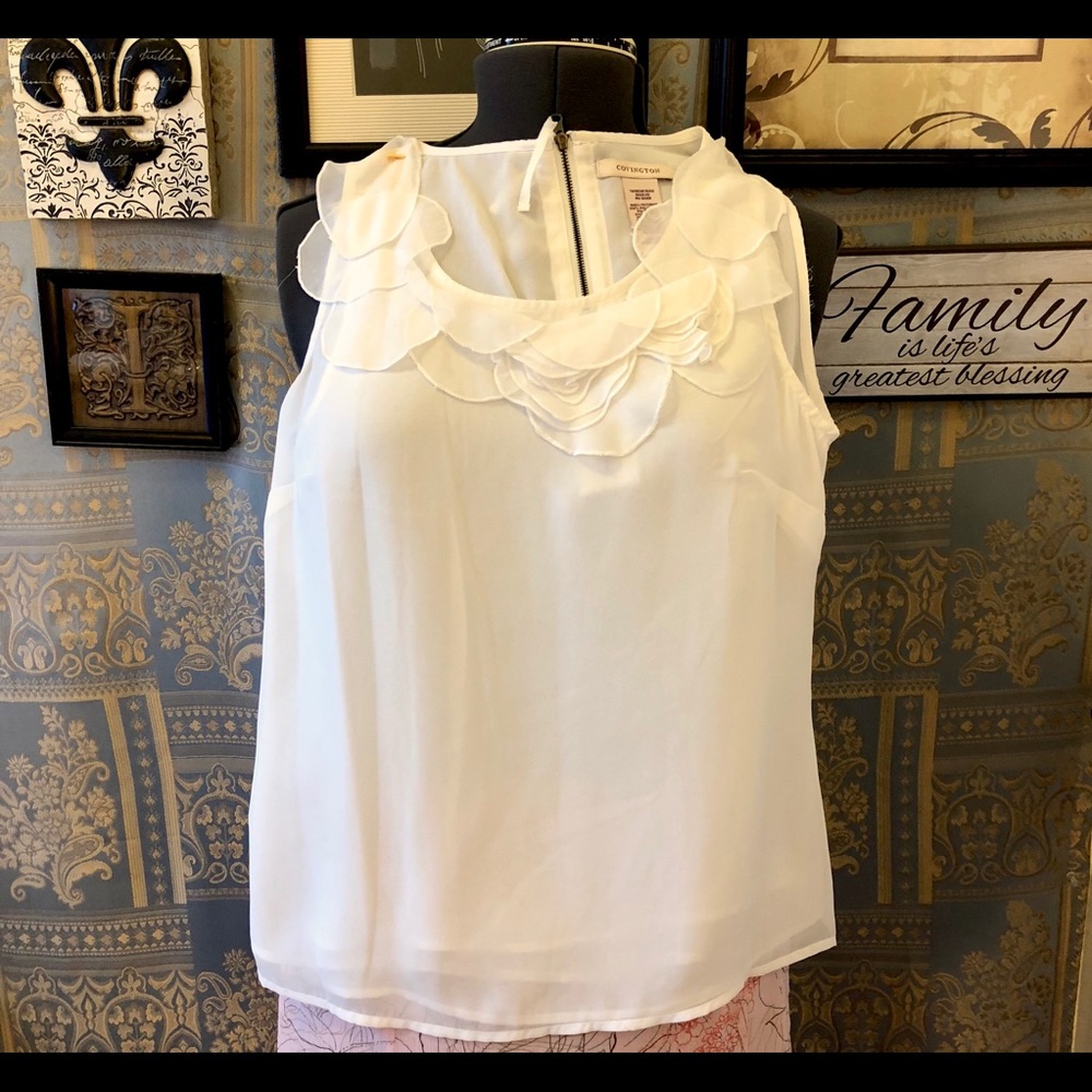 NWT Ivory Georgette Covington sleeveless top sz8